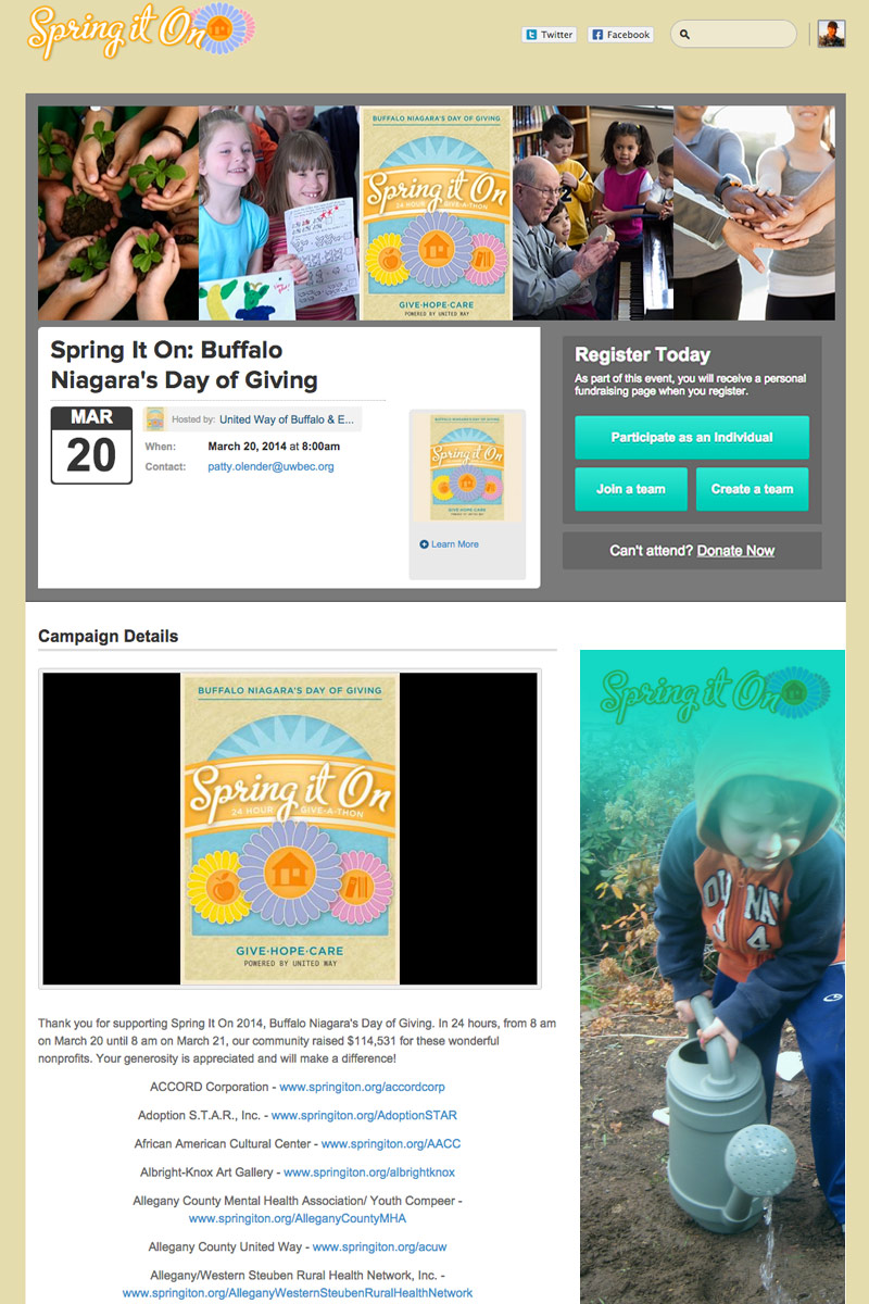 United Way of Buffalo - Spring it on Campaign screenshot