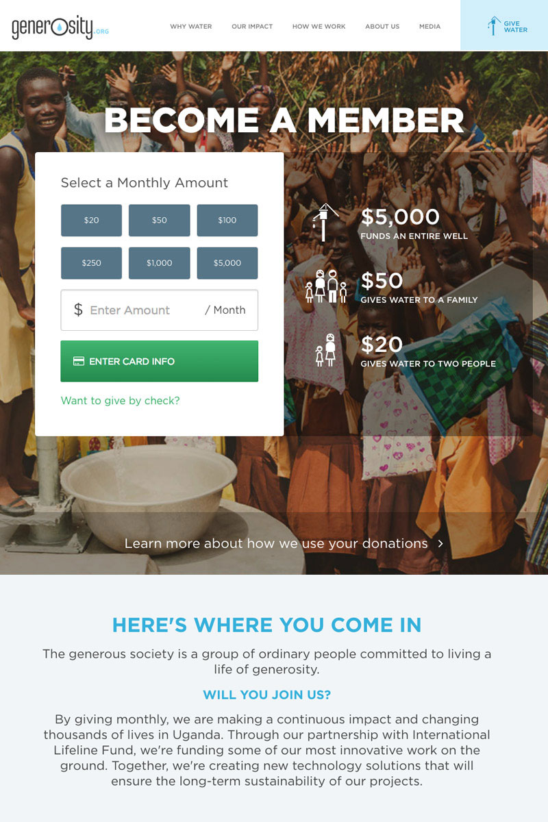 Generosity.org screenshot